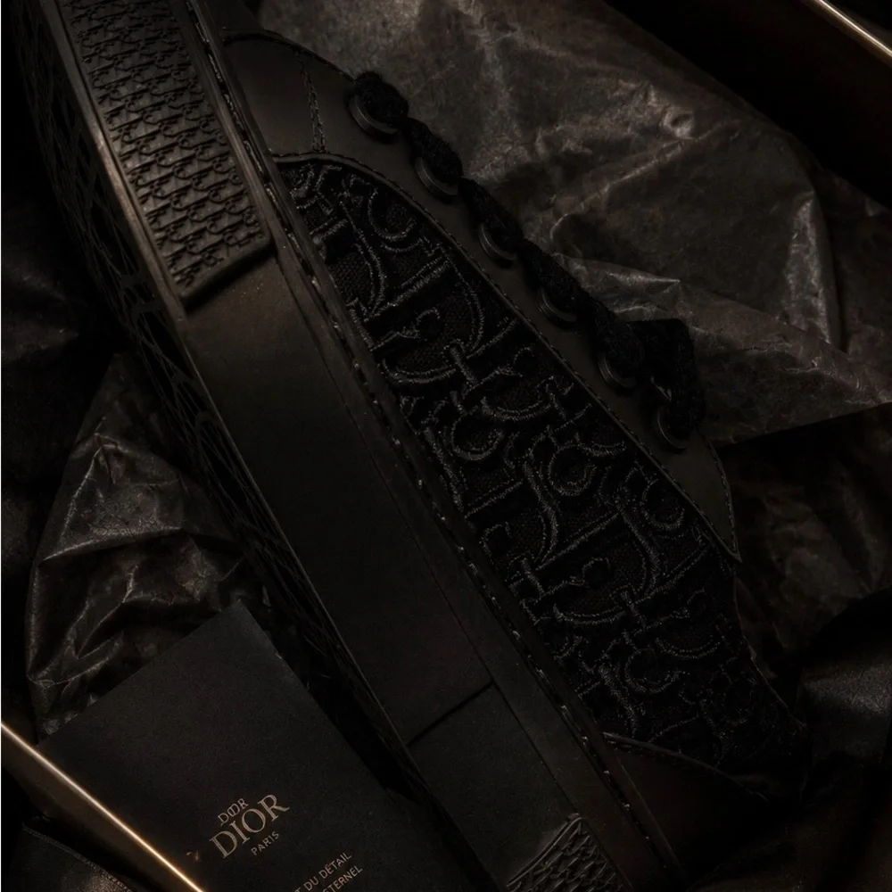 Dior Black Embossed Low-Top Sneaker - Picture 3 of 3